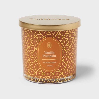Vanilla Pumpkin Jar Candle Orange White 12oz - Threshold™