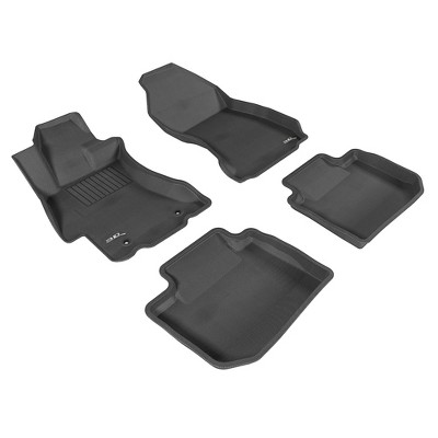 3D MAXpider Complete Set Custom Fit All-Weather Floor Mat for Select Ford F-150 SuperCrew Models Kagu Rubber Black 