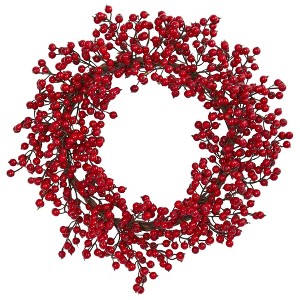 Nearly Natural 22” Berry Wreath - 1 of 1