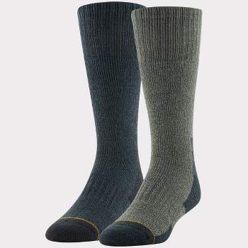 Goldtoe Signature Collection Men's Recycled Heavyweight Marl Crew Boot Socks 2pk - 6-12.5