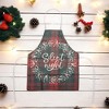 Unique Bargains Christmas Aprons Linen Red Black Green Beige 21.65"x26.77" 1Pcs - 2 of 4