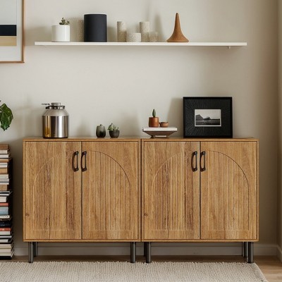 Hommoo 59" Farmhouse Sideboard Buffet, Kitchen Storage Cabinets with Adjustable Shelves