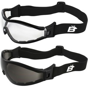 2 Pairs of Birdz Eyewear Boogie Safety Skydiving Goggles with Smoke, Clear Lenses - 1 of 4