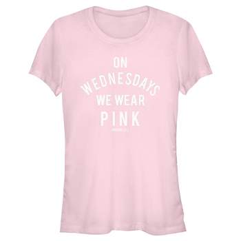 Junior's Mean Girls On Wednesdays We Wear Pink White Bold T-Shirt