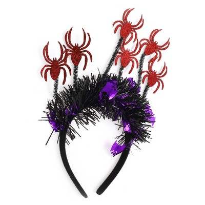 Unique Bargains Halloween Spider Pattern Headband 4.72" Diameter Black Red 1 Pc