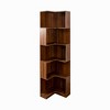ACEPANO 68.9 in. H Freestanding L Shaped Display Corner Book Shelf with 5 Tier Bookcase-Walnut - 3 of 4