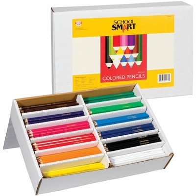 School Smart Colored Pencils Classroom Pack, 12- Assorted Colors, Pack of 480