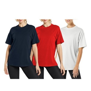 Blue Ice  Women's Loose Fitting  Short Sleeve Crew Neck Tee- 3 Pack - 1 of 1