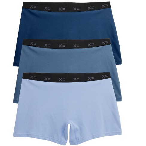 TomboyX Lightweight 3-Pack Boxer Briefs Underwear, 4.5 Inseam, Cotton  Stretch Comfortable Boxer Briefs, (XS-4X) Bluestone Medium
