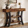 Hommoo Console Table with Storage Shelves Rustic Brown - 3 of 4