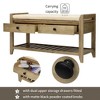 PAGED Storage Ottoman Bench with Beige Cushion, Wooden Ottoman with Storage -Drawers & Shoe Rack, Multipurpose Entryway Bench, Shoe Storage Bench - 4 of 4
