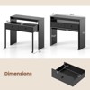 Costway 39.5" Expandable Rolling Computer Desk with Monitor Shelf 2-tier Desktop 2 Drawers Natural/Brown/Black - 3 of 4