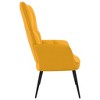 vidaXL Relaxing Chair in Mustard Yellow Velvet with Padded Foam Seat - Comfortable Modern Design with Steel Frame - 3 of 4