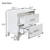 Bella Depot 22.4‘’ Elegant High Gloss Nightstand Mirrored Bedside Table with 2 Drawers for Bedroom,Living Room - 3 of 4