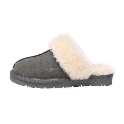 Women Sheepskin Slippers - Raven