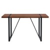 NicBex Dining Table Set for 6 Kitchen Table Minimalist Retro Rectangular Dining Table with Textured Top with 6 Chairs, Brown - 2 of 2