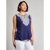 Jones New York Sleeveless Split Neck Embroidered Tank - 2 of 3