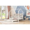 Twin Size House Bed with Trundle and Shelf for Bedroom - 3 of 4