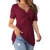 Imily Bela Effortless Summer Essential: Knot-Front V-Neck Oversized Tunic Tee - 2 of 4