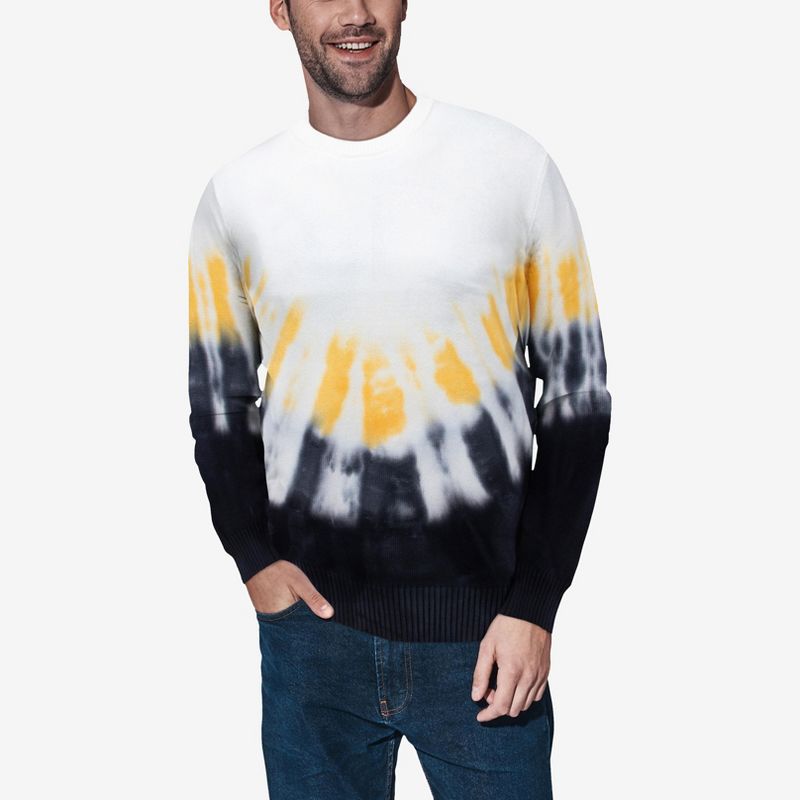 X RAY Men's Pullover Crewneck Tie Dye Fashion Sweater, 1 of 6