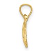 Black Bow Jewelry 14k Yellow Gold Diamond Cut Scallop Shell Pendant - 2 of 4