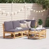 vidaXL Patio Lounge Set - 5-Piece Acacia Wood with Cushions | Modular & Slatted Design - Ideal for Garden/Patio - 2 of 4