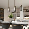 LNC Lakierowane 1-Lights  6" Modern Cylinder Mini Pendant  Lights, Black and Polished Gold with Clear Glass - 4 of 4