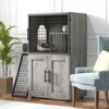Cat Litter Box Enclosure, Double Layer Hidden Cat Washroom with Sturdy Ladder, Modern Cat Litter Box Furniture Hidden with Side Door - 4 of 4