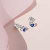 Girl's CZ Birthstone Heart Screw Back Sterling Silver Earrings - In Season Jewelry - 4 of 4