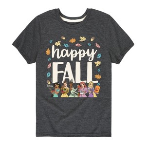 Girls' - Disney Princess - Happy Fall Short Sleeve Graphic T-Shirt - 1 of 4