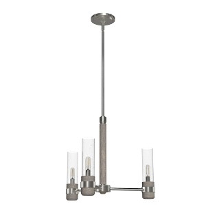 Hunter Fans 20.75" River Mill Ceiling Light Brushed Nickel Finish - 3 Bulb Chandelier for Modern Rustic Spaces - 1 of 1