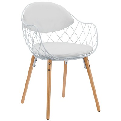 Basket Dining Metal Armchair White - Modway