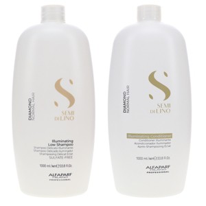 Alfaparf Milano Semi Di Lino Diamond Illuminating Low Shampoo 33.8 oz & Semi Di Lino Diamond Illuminating Conditioner 33.8 oz Combo Pack - 1 of 4