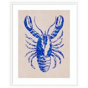 Kate and Laurel Framed Art Lobster by Nikita Jariwala, 35x43, Oliver White Narrow - 1 of 4