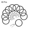 Unique Bargains Metal Drapery Eyelet Sliding Shower Curtain Hook Rings 60 Pcs - 3 of 4