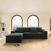 QingMoon Sectional Sofa, L-shape Corduroy Couch Bed, High Resilience Sponge Seat, Deep Comfortable Chaise with Free-Combined for Living Room - 2 of 4