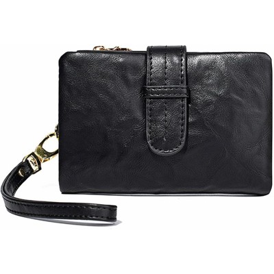 BEAFUP Women's Wallets - RFID Blocking PU Leather Wallet - Stylish Compact Bifold Design with Detachable Wrist Strap for Everyday Carry