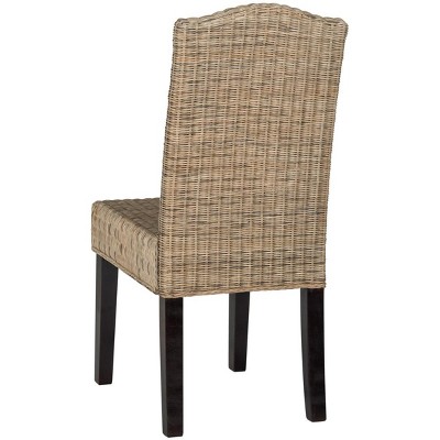 Gray Rattan and Cane Parsons Dining Side Chair Set