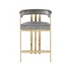 Meridian Furniture,Marcello Grey Velvet Counter Stool, Set of 2 - 3 of 4