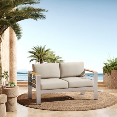Outdoor Patio Loveseat Recliner with Cushions, Outdoor Patio Furniture,Comfortable Backyard Furniture for Porch, Garden, Deck–Maison Boucle