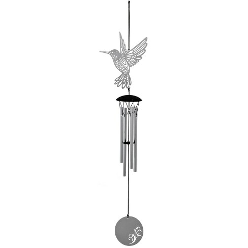 Woodstock Chimes Signature Collection, Woodstock Flourish Chime, 18'' Hummingbird Silver Wind Chime FLHU - image 1 of 4