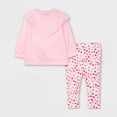 Baby Girls' Tulle Sweatshirt Set - Cat & Jack™ Pink 12M