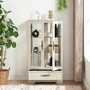Lighted Glass Display Curio Cabinet with Adjustable Shelves,2-Door 1-Drawer,Mirrored Back for Living Room Storage-Baofuwish - 3 of 4