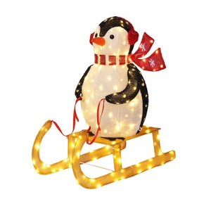 Karl Home 2.2Ft Lighted Penguin With Sleigh Christmas Decoration - 1 of 1