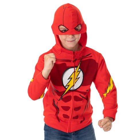 Dc Comics The Flash Boy's Muscle Costume Design Full Zip Hoodie