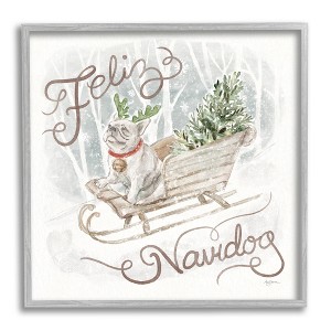 Stupell Industries Feliz Navidog Bulldog, 24'' x 24'' - 1 of 4