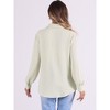 Allegra K Women's Ruch Button Down Long Sleeve Casual Collar Lapel Shirt - 3 of 4