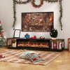 Famapy Black TV Stand with Electric Fireplace,3-Level Heating +Transparent Crystal,Glass-Door Storage,Living Room Holiday Decor & Heater - 3 of 4