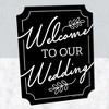 Big Dot of Happiness Black Welcome to Our Wedding Sign - Wedding Ceremony Decor - Printed on Sturdy Plastic - 10.5 x 13.75" Sign with Stand - 1 Piece - 2 of 4