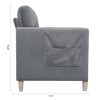 Modern Upholstered Sofa, 3-Seater Sofa with Side Pocket Wood Frame Mid-Century Modern Upholstered Loveseat for Living Room Bedroom Office Gray - 3 of 4